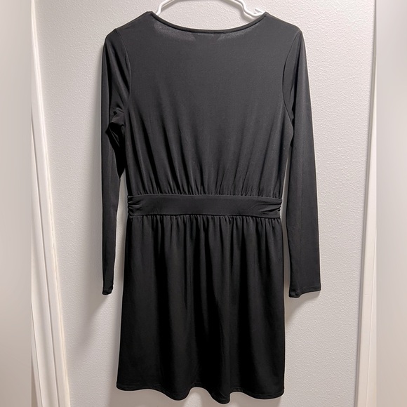 Charming Charlie Long Sleeve Black Jersey Knit Dress Size Small - Picture 2 of 2